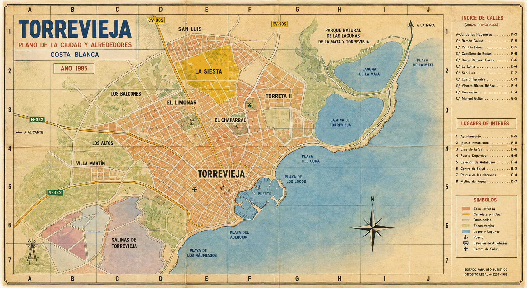 Mapa ilustrativo de La Siesta en Torrevieja
