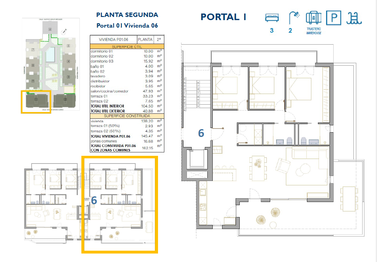 Роскошные апартаменты с 3 спальнями и 2 ванными комнатами в Сан-Педро-дель-Пинатар